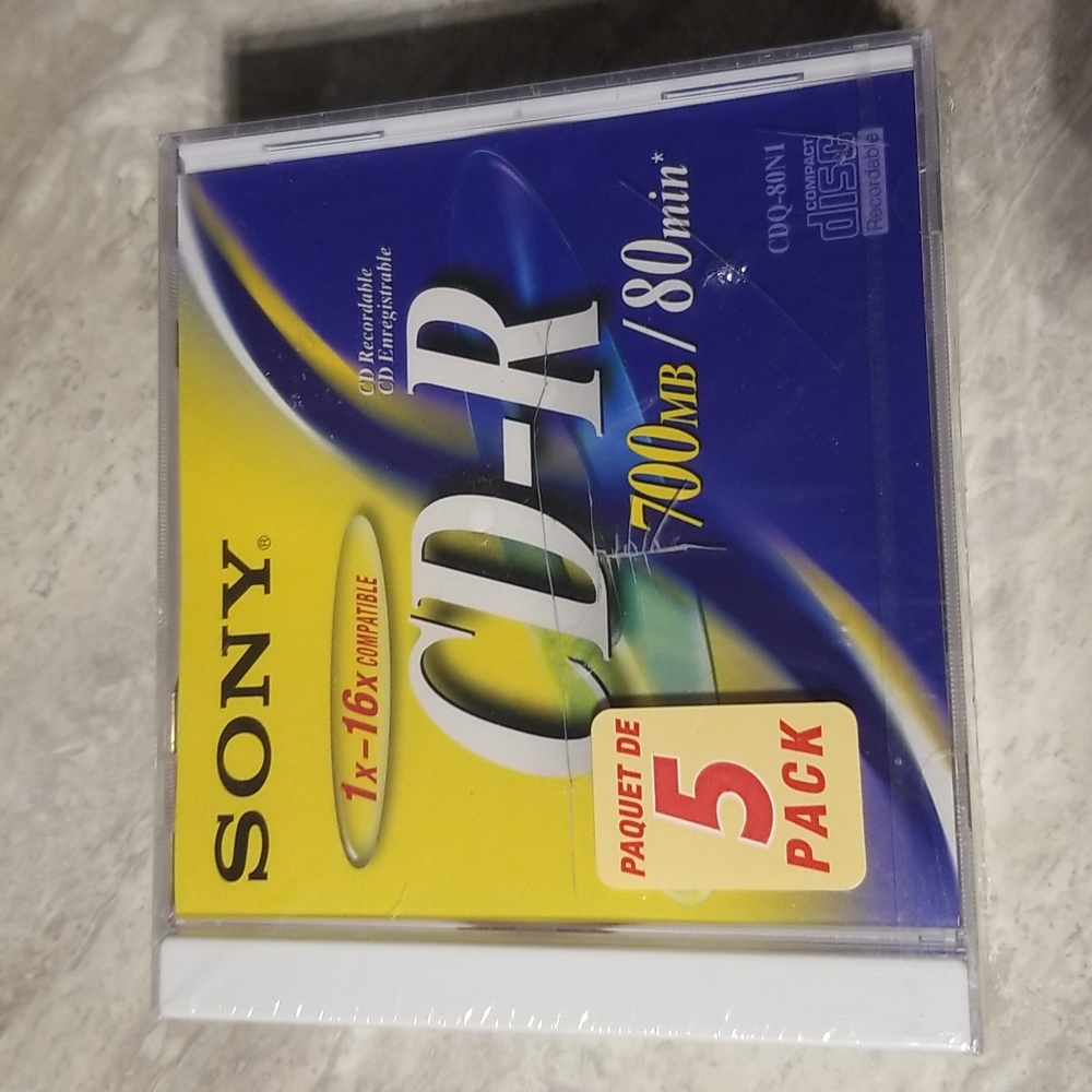 Sealed 5 pack Sony CD R 700mb/80min